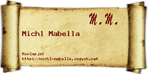Michl Mabella névjegykártya